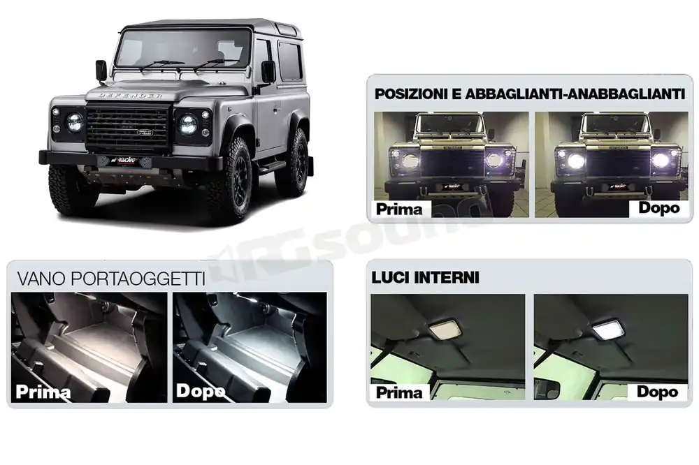 Simoni Racing DEFE-SSS kit luci completo Land Rover Defender - Super S
