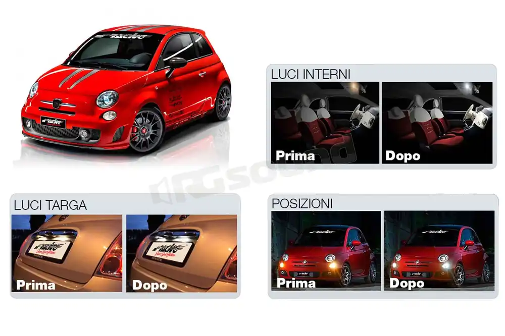 Simoni Racing ABARTH7-SSS kit luci completo Abarth 500 - Super Shock S