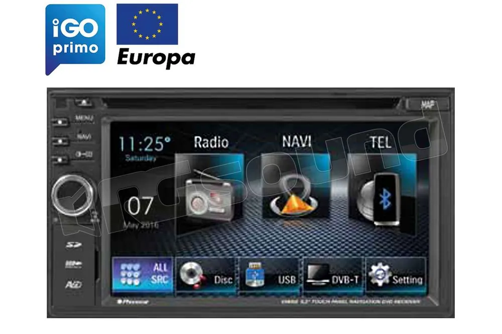 Phonocar VM058E mappa Europa inclusa Monitor auto 1 e 2 Din Car mult