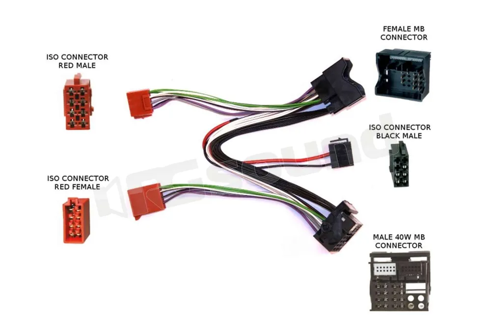Kenwood CAW-C5225 cablaggio per KAC-M1804 con gruppo Mercedes Amplif