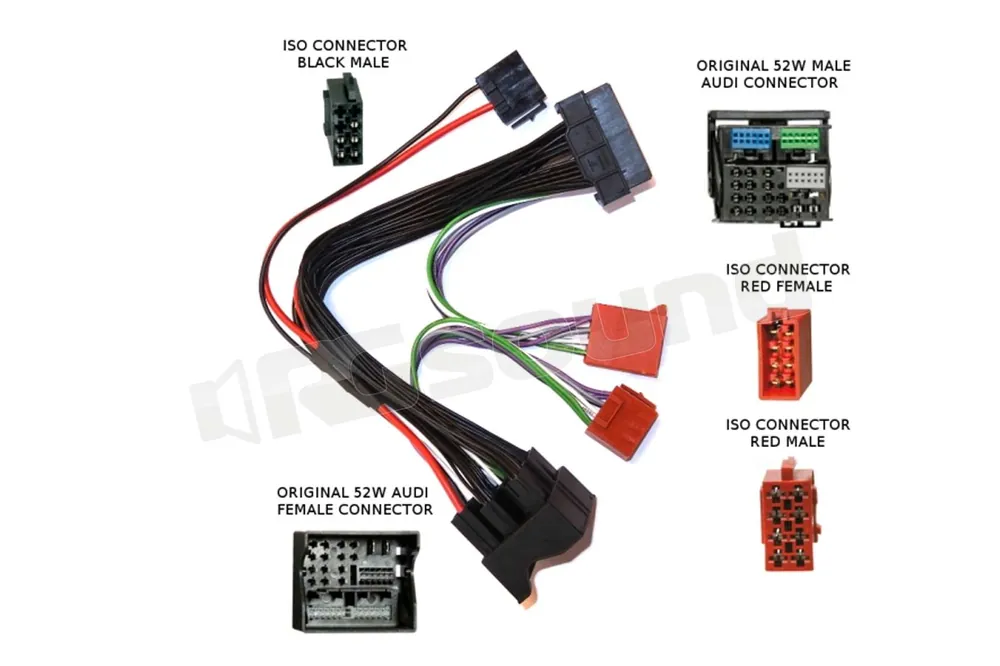 Kenwood CAW-C1227 cablaggio per KAC-M1804 con gruppo Volkswagen Ampl