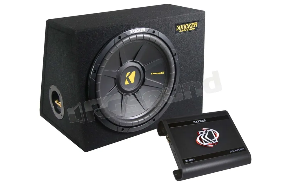 Kicker KPX360.4 sub 30cm in cassa reflex e amplificatore 4 canali Su