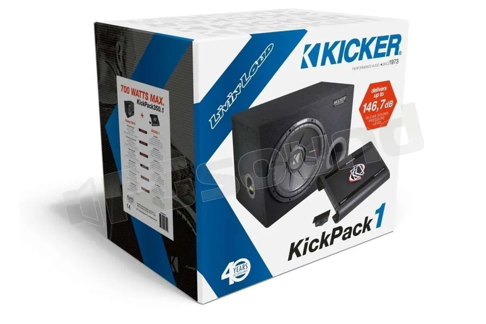 Kicker KPX350.1 sub 30cm in cassa reflex e amplificatore 1 canale Su