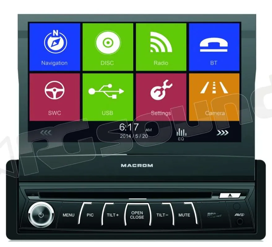 Macrom M-DVD6560 USB Navigazione Bluetooth Monitor auto 1 e 2 Din Ca
