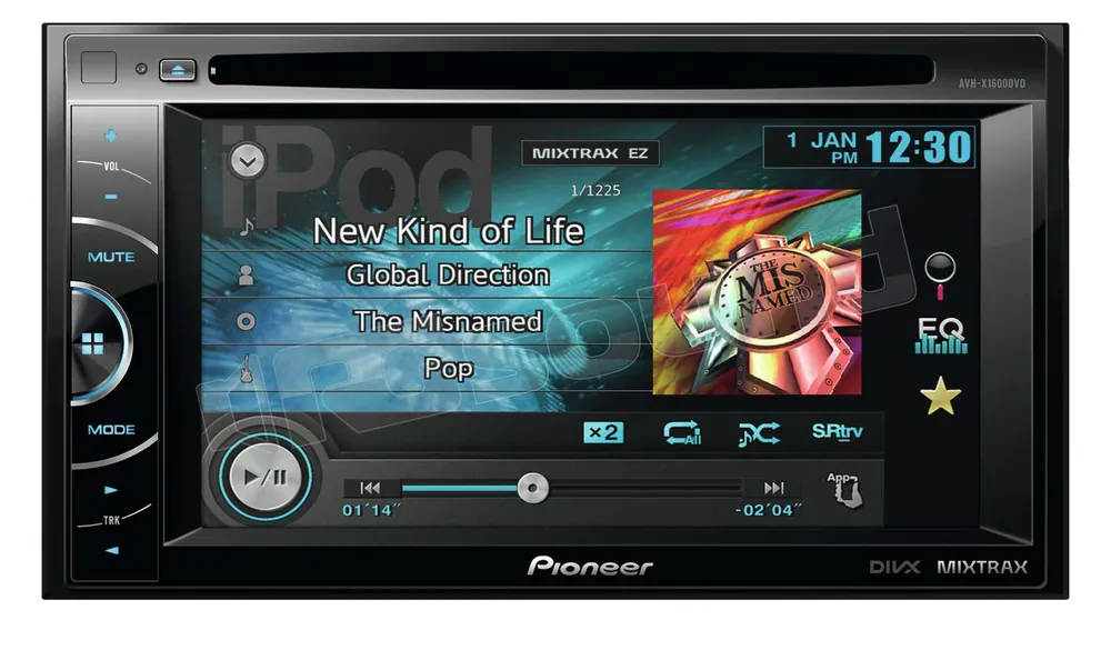 Pioneer AVH-X1600DVD Monitor auto 1 e 2 Din Car multimedia - Monito