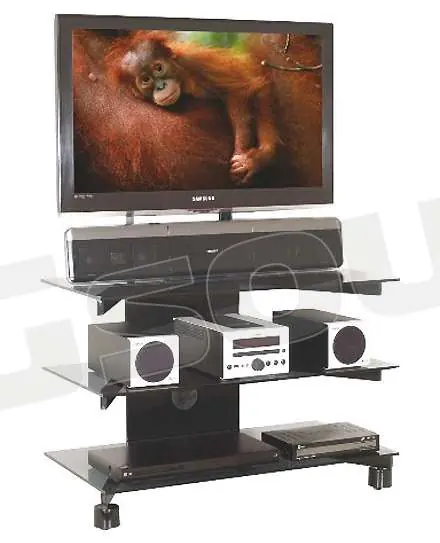 Prandini 2041 mobile per plasma, led o lcd - colore nero e vetri trasp