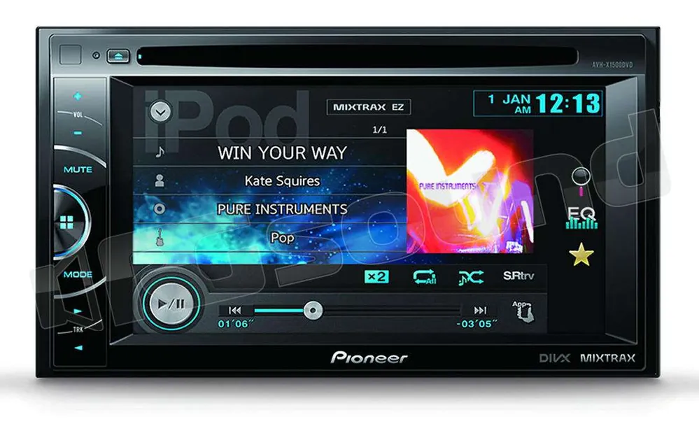Pioneer AVH-X1500DVD Monitor auto 1 e 2 Din Car multimedia - Monito