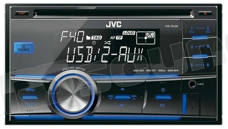 JVC KW-R400 Sintolettore USB/CD 2-DIN con doppio AUX Autoradio 1 din