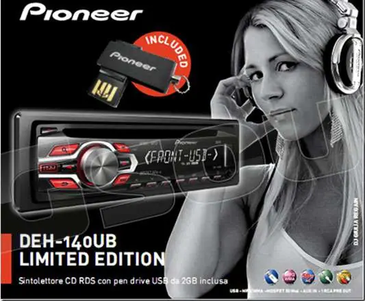 Pioneer DEH-140UB + Omaggio Pen drive 2Gb Autoradio 1 din e 2 din Ca