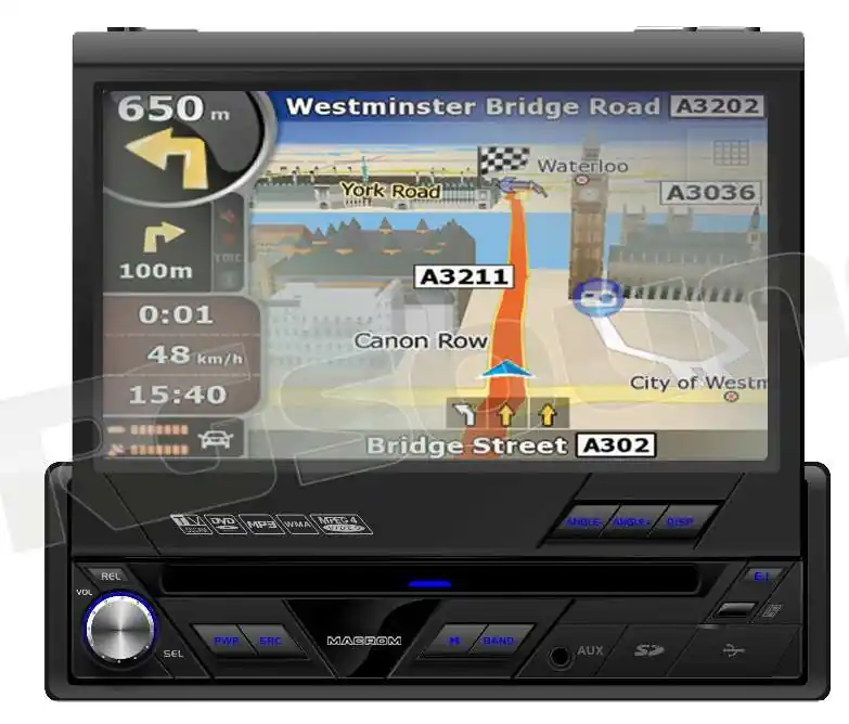 Macrom M-DVD7701R con mappa Europa Monitor auto 1 e 2 Din Car multim