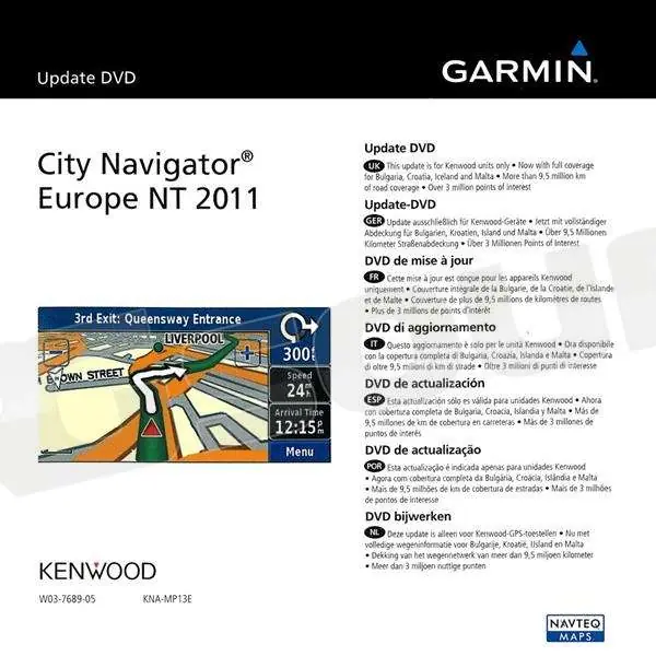 Kenwood KNA-MP13E Aggiornamento mappa versione 2011 Navigatori GPS -