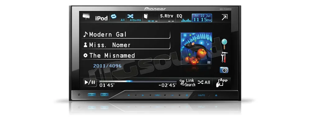 Pioneer AVH-P4300DVD Monitor auto 1 e 2 Din Car multimedia - Monito