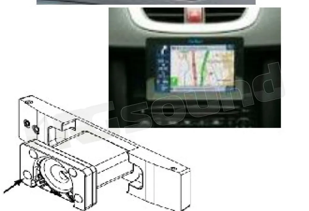 AV Map Staffa dedicata per vano DIN in car system (Peugeot 207, 307, C