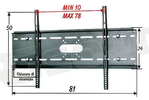 Prandini 519 supporto da parete per lcd, led, plasma Supporti TV LCD