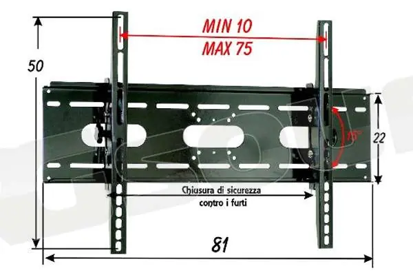 Prandini 517 supporto da parete per lcd, led, plasma Supporti TV LCD