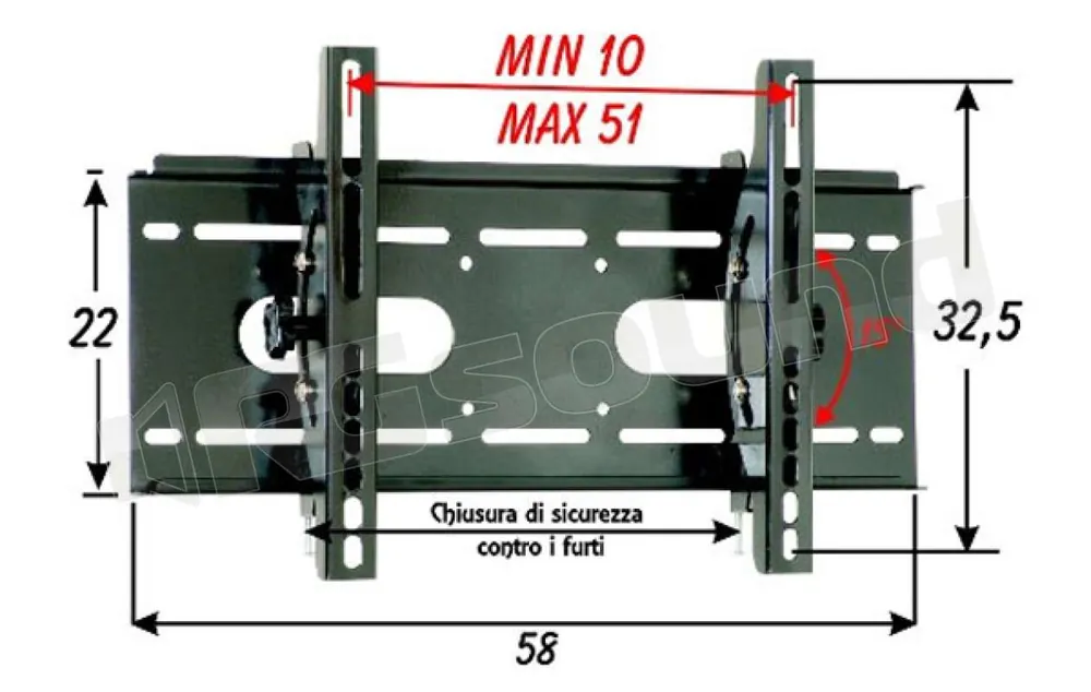 Prandini 516 supporto da parete per lcd, led, plasma Supporti TV LCD