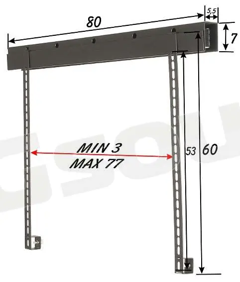 Prandini 507 supporto da parete per TV LCD, TV LED Supporti TV LCD P
