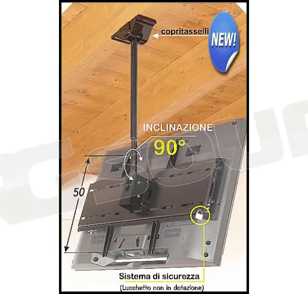Prandini 521 supporto da soffitto per tv lcd, led Supporti TV LCD Pl