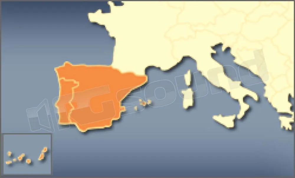 AV Map Mappa Penisola Iberica per Geosat 6, Geosat 5, Geosat 4/2C e Ge