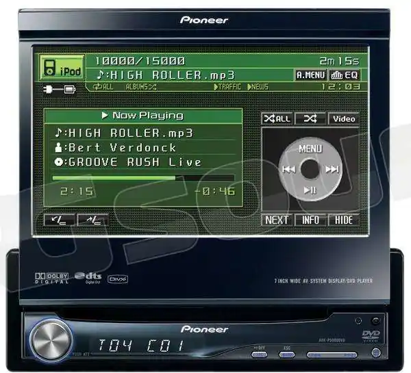 Pioneer AVH-P5900DVD Monitor auto 1 e 2 Din Car multimedia - Monito