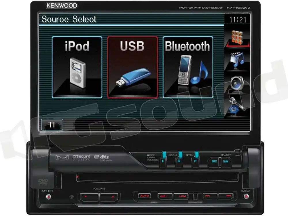 Kenwood KVT-522DVD Monitor auto 1 e 2 Din Car multimedia - Monitor