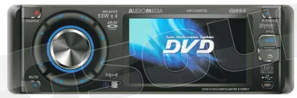 Audiomedia AMV308RVD - AMV 308 RVD - DiVX - USB-SD card - DVD Monit