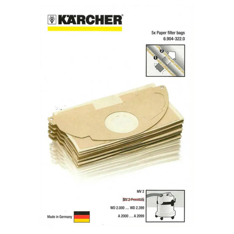 Sacchetti per aspirapolvere Kärcher 5 unità 6.904-322.0