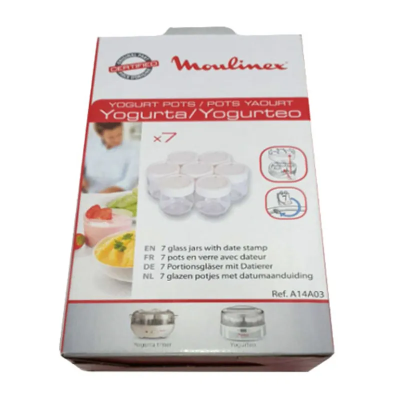 Confezione da 7 contenitori yogurt in vetro Tefal Yogurteo, Yogurt Timer A14A03