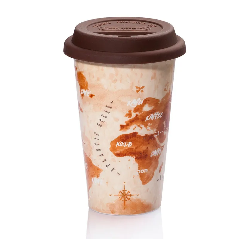 DeLonghi tazza termica in ceramica con coperchio in silicone The Adventurer 300 ml DLSC056