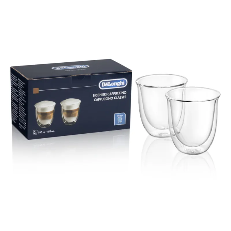 DeLonghi Set di bicchieri cappuccino per macchine da caffè DLSC311