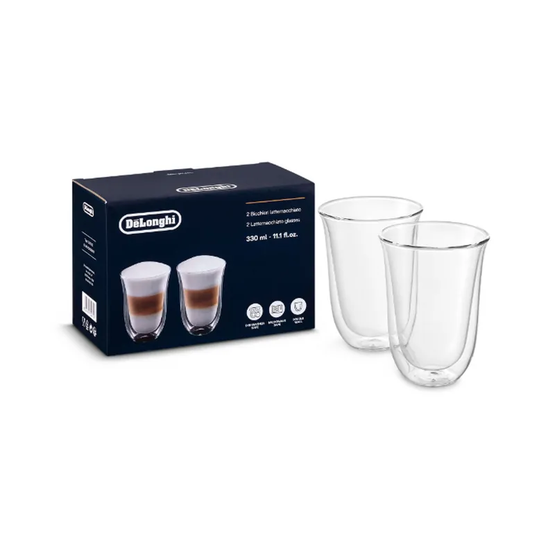 DeLonghi Set di bicchieri lattemacchiato per macchine da caffè 5513284171