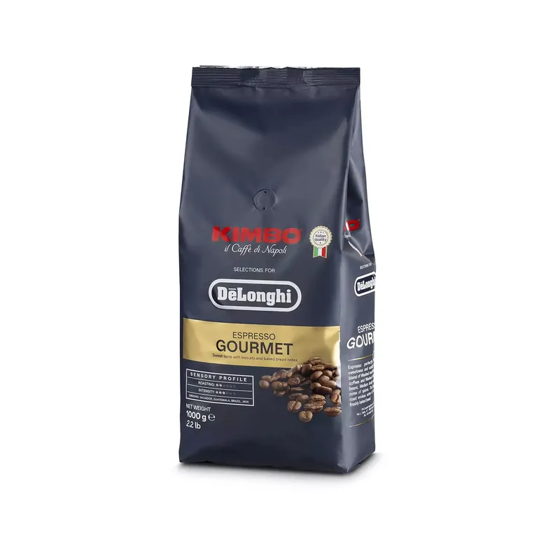 DeLonghi Caffè in grani Espresso Gourmet De‘Longhi-Kimbo 80% Arabica 20% Robusta, 1Kg