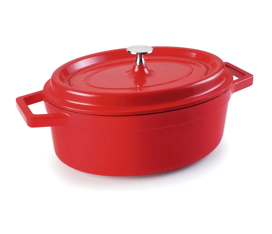 LACOR Cacerola ovale con coperchio rosso Cocotte 25927