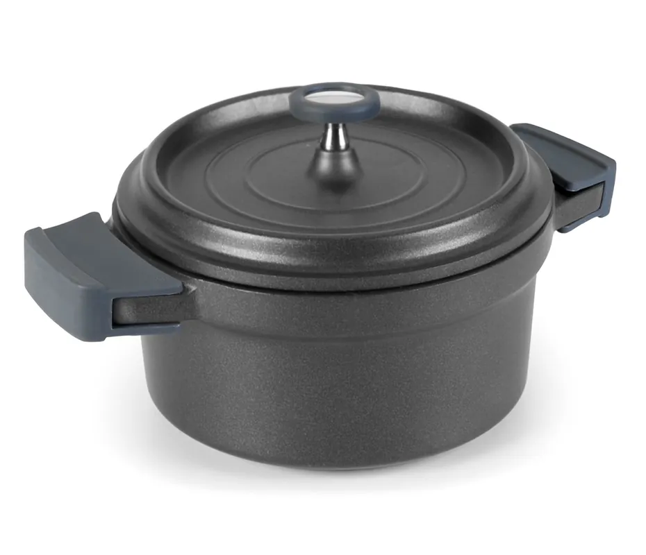 LACOR Pentola con coperchio nero Cocotte 25917