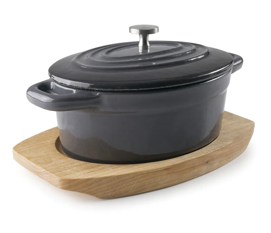 Mini casseruola ovale LACOR con coperchio grigio Magma 25847
