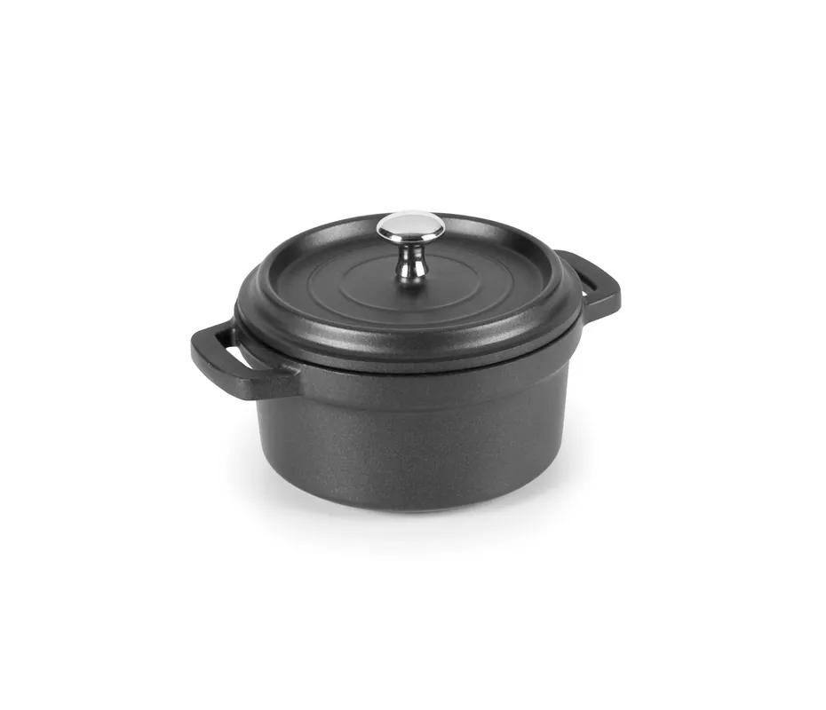 LACOR Pentola con coperchio nero Mini Cocotte 25910
