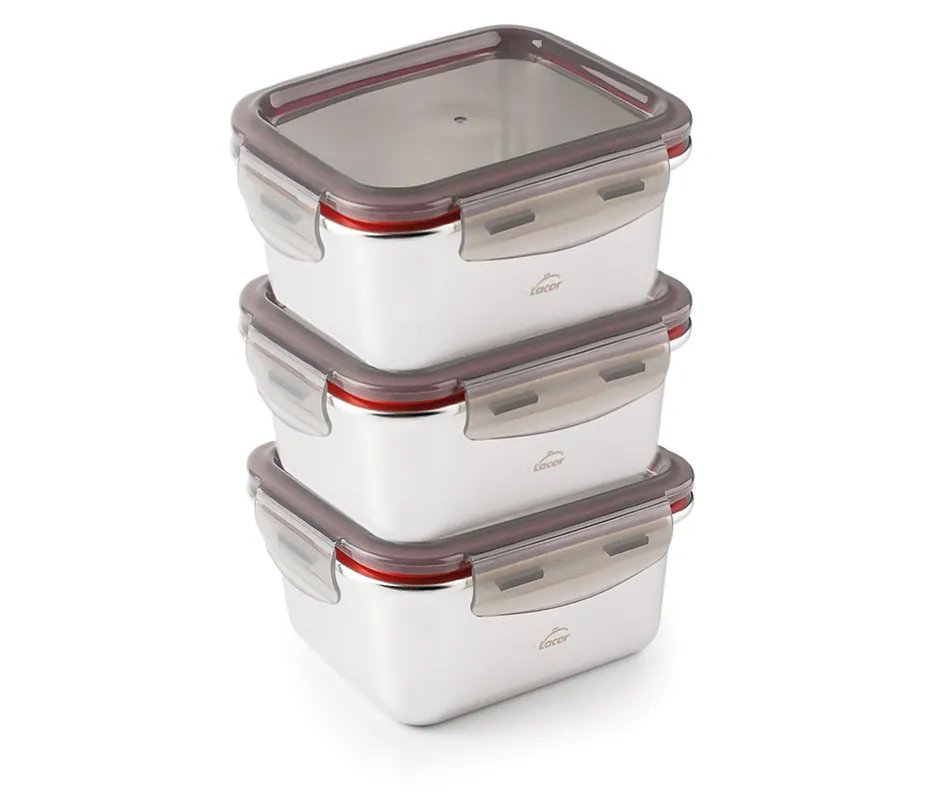 Set di 3 contenitori LACOR EcoInox 64623