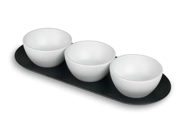 Vassoio LACOR con 3 ciotole nere 63403