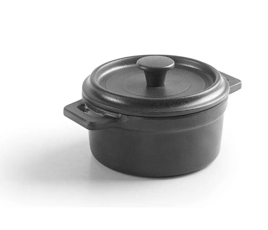 LACOR Pentola con coperchio in melamina mini-cocotte Grigio 63400