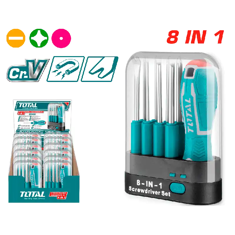 Set 9 pezzi giravite con lame intercambiabili