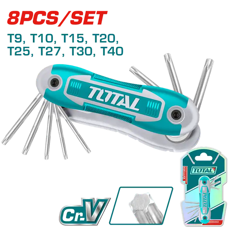 Serie 8 chiavi maschio per viti con impronta Torx® con supporto tascabile