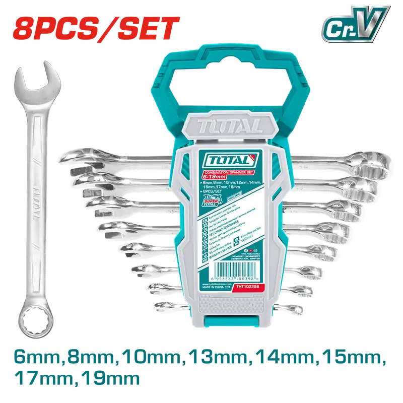 Set chiavi combinate con supporto, 8 pezzi