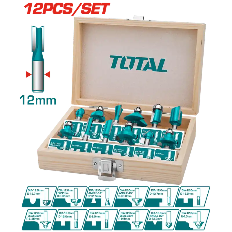 Set frese per legno gambo 12mm