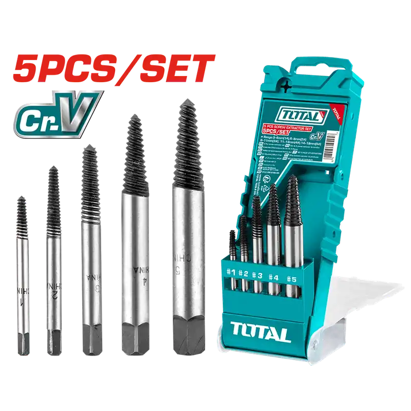Set 5 estrattori per viti danneggiate
