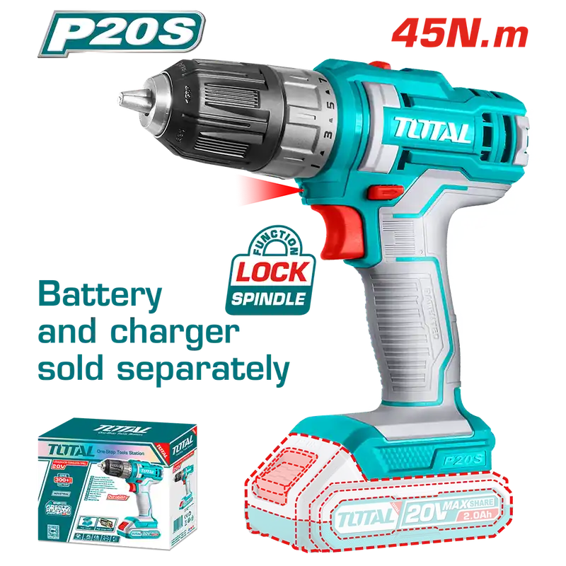 Trapano Avvitatore 20V, 45 Nm - Solo Corpo Macchina