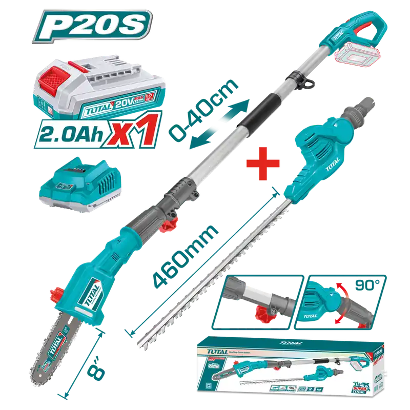 Tagliasiepi Telescopico con Potatore 20V