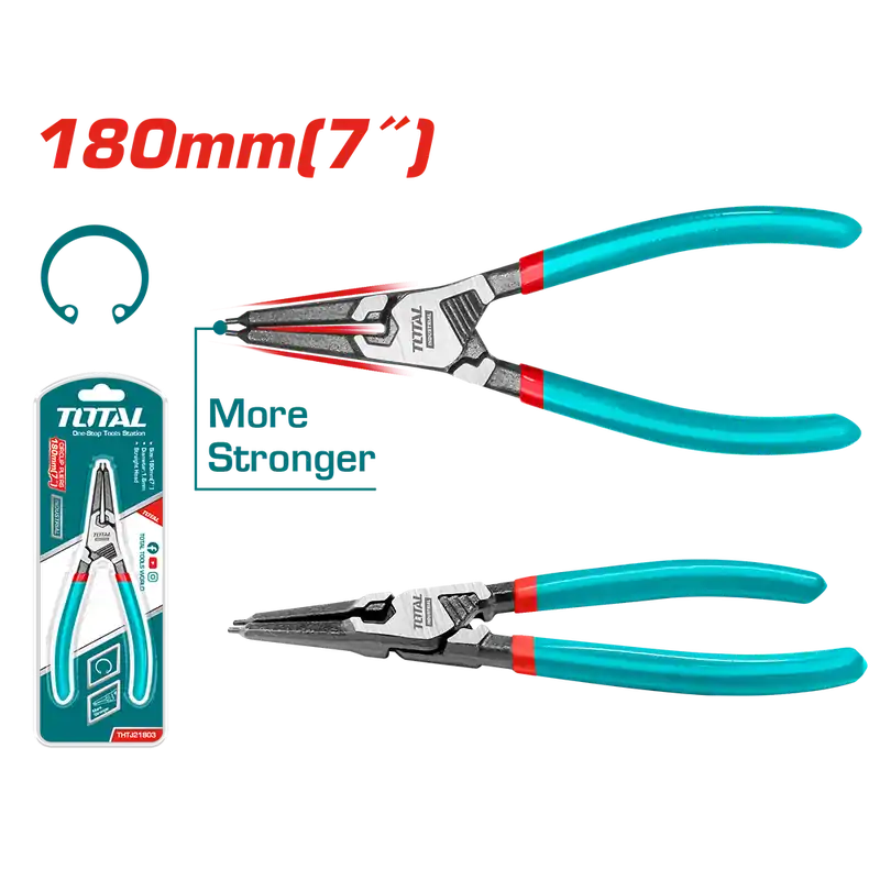 Pinza per anelli elastici interni testa dritta