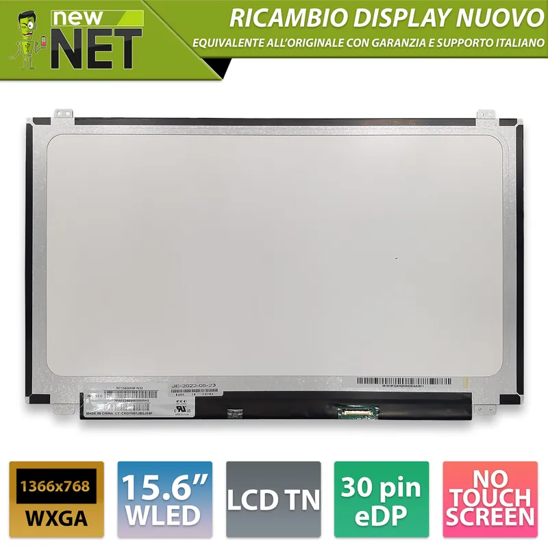 Display LCD TN NT156WHM-N42 – 15.6 pollici 1366×768 HD – 30 pin eDP 20mm