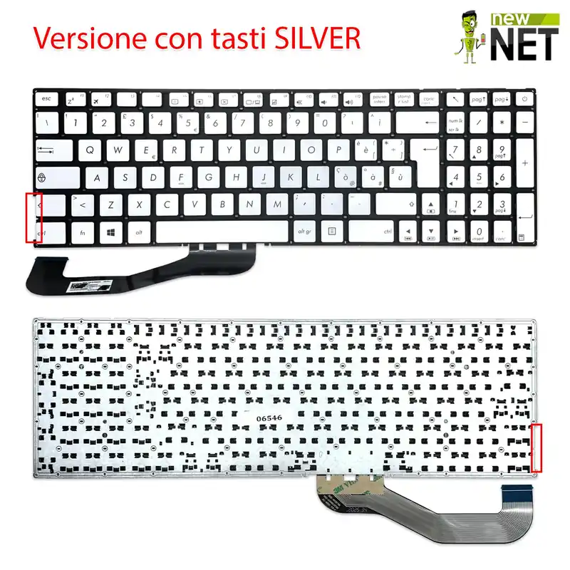 Tastiera per Asus X543 silver