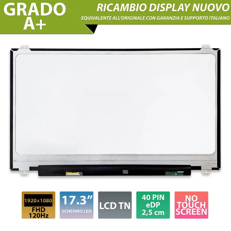 Display B173HAN01.4 LCD TN 17.3 pollici, 40 Pin eDP, 1920×1080 FHD 120Hz